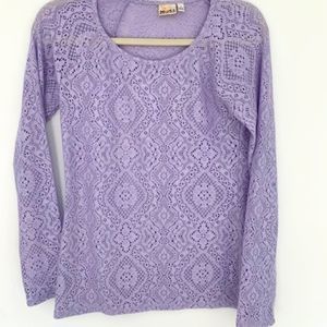 Vintage Y2K Mudd Denim Sheer Lace Top - Size L